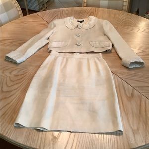 Cream Linen suite. (Skirt and Jacket)